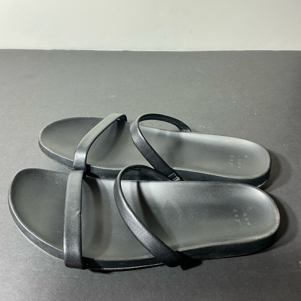 Black Slide Sandals - Picture 2 of 5